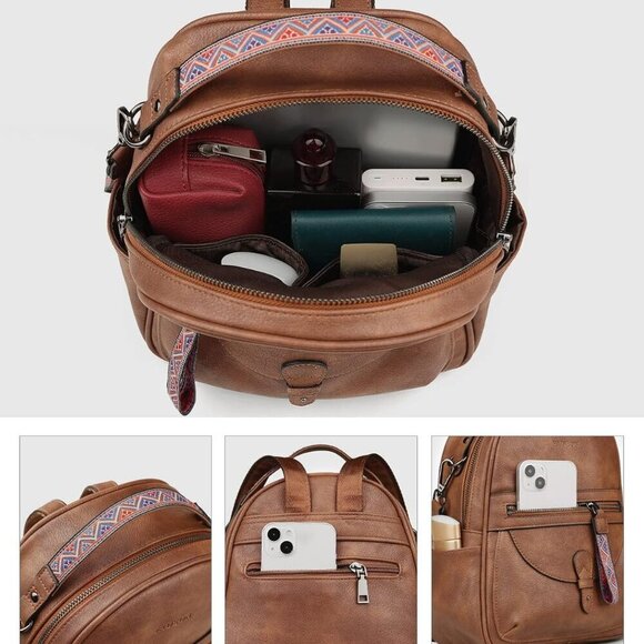 Mini Leather Backpack Purse for Women Small Stylish Shoulder Handbag Travel main image 5